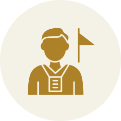Tour guide illustration in brown